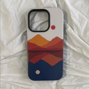Casely iPhone 14 Pro Case | Day & Night Colorblock Mountain | MagSafe